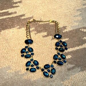 Blue and gold costume jewelry necklace